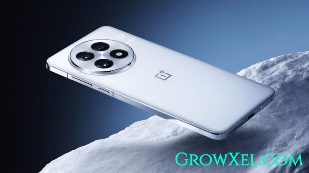 OnePlus 15 Pro smartphone with curved 2K AMOLED display, triple rear camera with Hasselblad branding, and premium matte finish in a futuristic design.