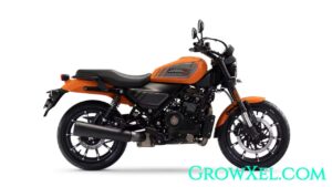 Harley Davidson X440 बाइक का स्टाइलिश लुक और मस्कुलर डिज़ाइन, ब्लैक फिनिश में खड़ी प्रीमियम क्रूज़र बाइक।